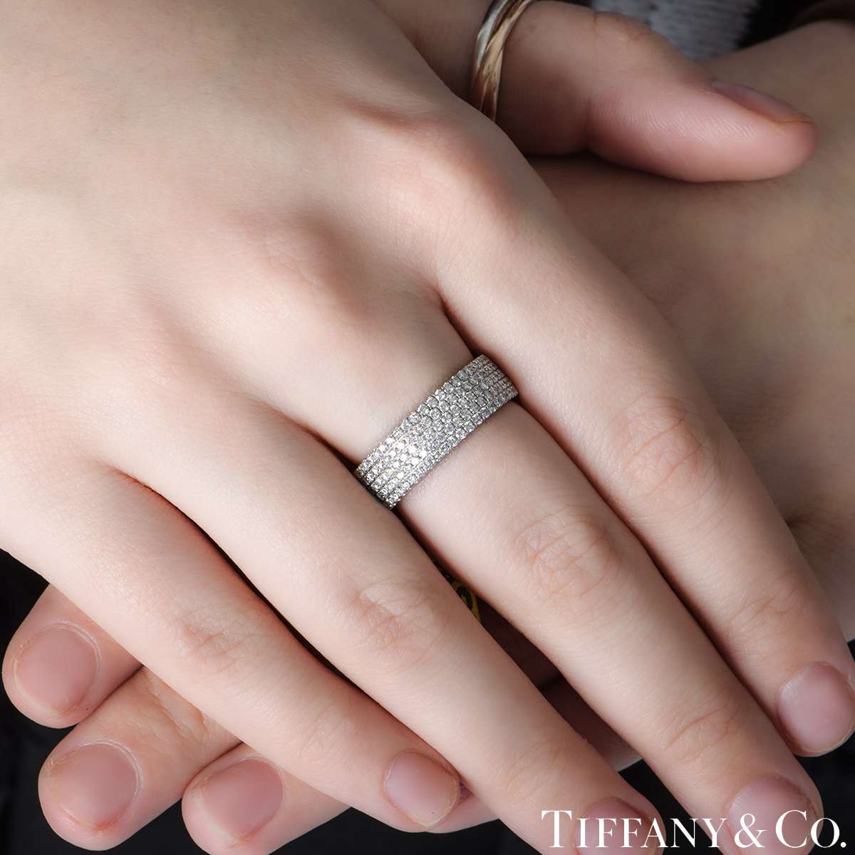 Tiffany & Co. White Gold Diamond Band Ring 0.76ct G/VS